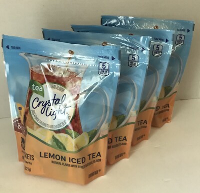 Crystal Light Iced Tea Lemon Flavor 4x16 Pitcher Packs   FREE SHIPPING !!