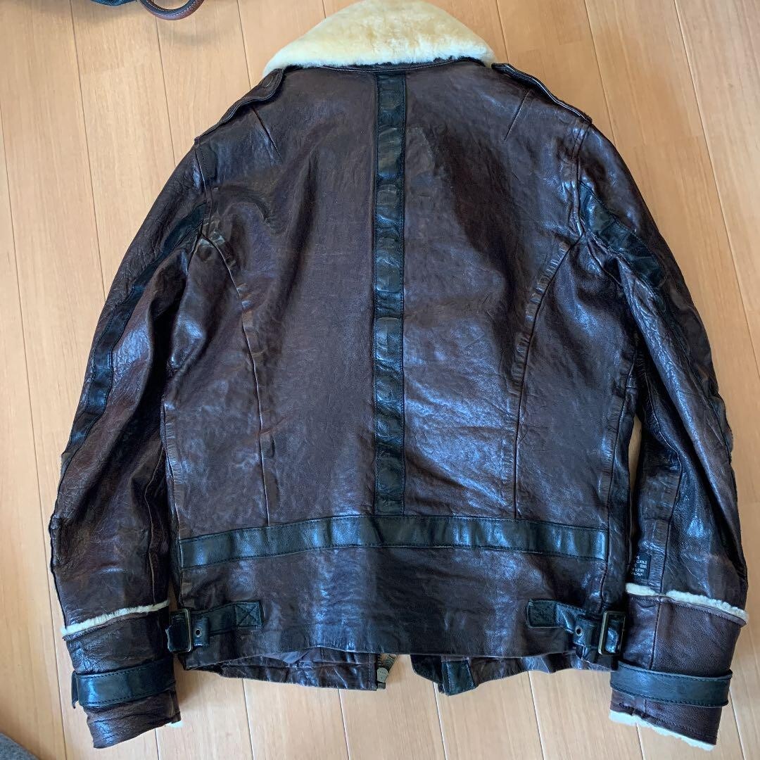 Vintage Diesel Archive Y2K Leather Flight Jacket Brown Men's
