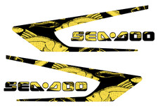 GRAPHIC REPLACEMENT KIT DECAL SPORTSTER SEA DOO SPEEDSTER 150 Yellow FISH