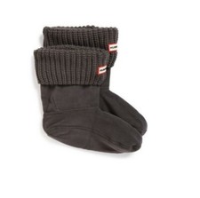 Hunter Kids Unisex Half Cardigan Fleece Boot Socks Grey Size M    11305