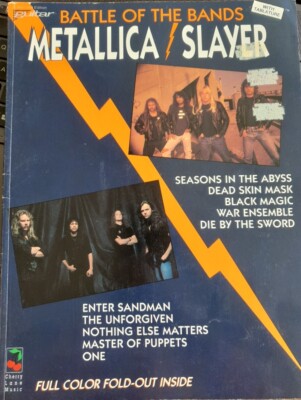 BATTLE OF THE BANDS METALLICA/SLAYER- GITARRENTAB + AKKORDE plus TEXT + AUSKLAPPBAR