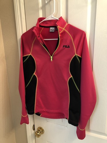 Girl’s FILA SPORT 1/4 Zip Pink & Black Sweatshirt - Size Small - Picture 8 of 12
