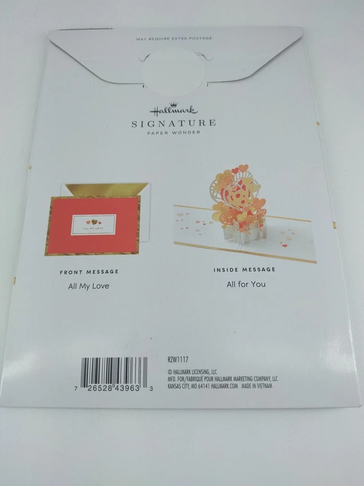 Hallmark Signature Paper Wonder I Love You Pop-Up Card Valentine's Birthday Day - Image 2 of 3