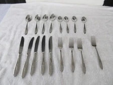 Gorham Stegorcraft Roselle Stainless USA~ 17 Pieces~~~CLEAN FLATWARE SET!!!