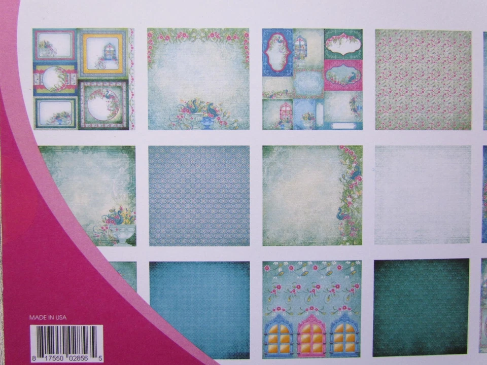 Heartfelt Creations Ornate Peacock Paper Pad 12x12 ~ 24 double sided HCDP1-2148 - Image 2 of 4