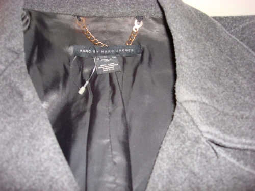 NEW $800 MARC JACOBS SLIM WOOL DOUBLE BREASTED DISTRESSED PEACOAT JACKET COAT image 12