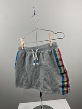 Mini Boden Girls Rainbow Stripe Grey Skirt Elastic Waist Size 9-10 Y