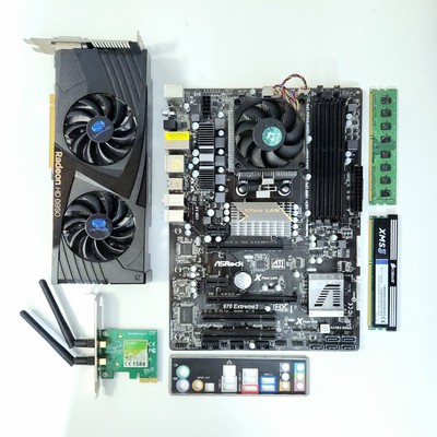 ASRock 970 Extreme3 AMD AM3+ FX 4100 CPU Motherboard RAM Radeon 6950 GPU Combo!