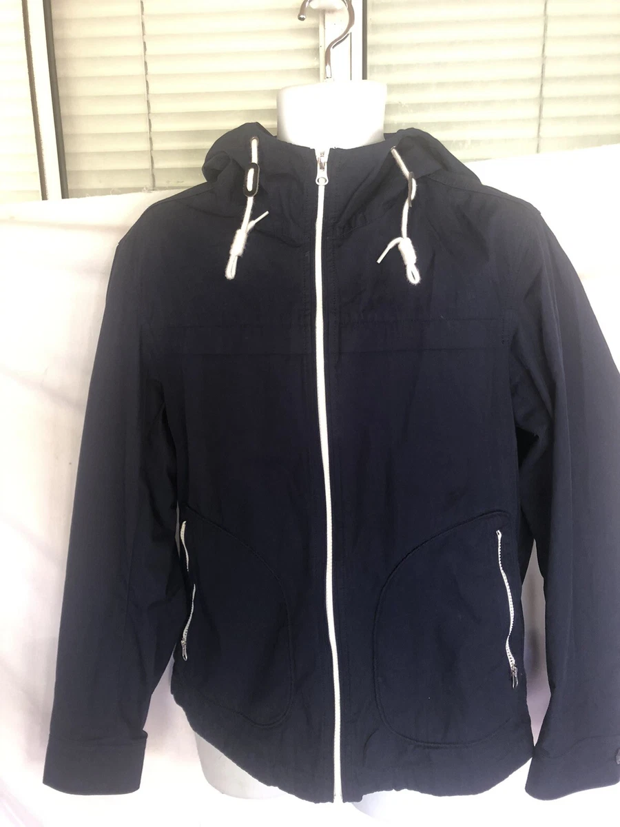 Men s Uniqlo Cotton Full Zip Hoodie Long Sleeve Navy Blue Jacket Coat Size L