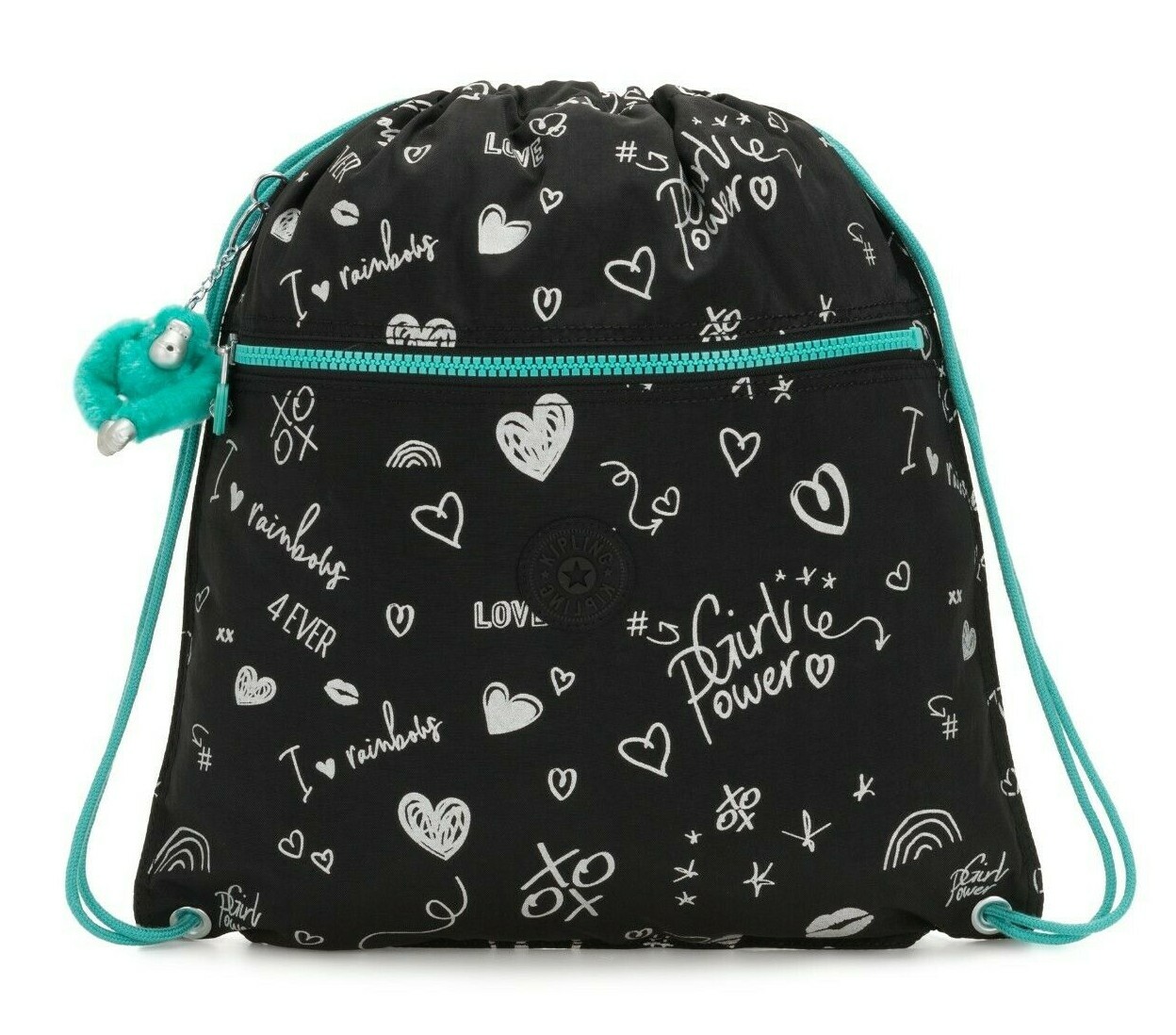 Kipling SUPERTABOO Medium Drawstring Bag - Girl Doodle