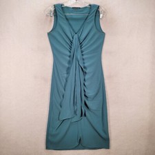 Elie Tahari Womens Dress Size 4 Teal Avelon Matte Crepe Mountain Stream Ruffled