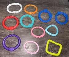 Mixed Lot 11 Plastic Links Rings Chain Linking Stroller Toy Teether Baby