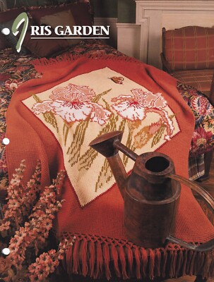 Annie's Crochet Afghan IRIS GARDEN Pattern Leaflet