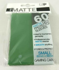 Yu Gi Oh 60 Card Sleeves Small Ultra Pro Matte Green Tracked Shipping