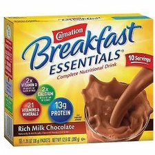 Carnation Instant Breakfast Essentials, Rich Milk Chocolate, Box of 10