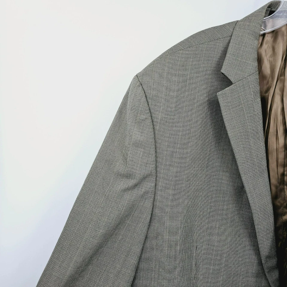 Ralph Lauren LRL Jacket Blazer Sport Coat 50L Tan Brown Grey Microplaid Designer - Image 4 of 4