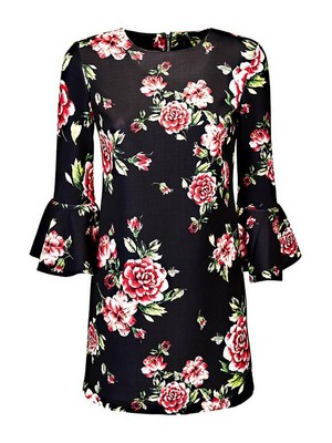 guess long floral print dress