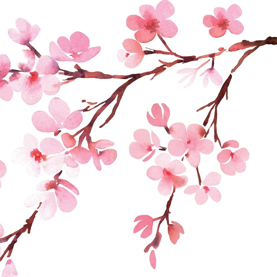 Decowall DWL-2003 Watercolor Cherry Blossoms Nursery Kid Wall Sticker Decal - Image 3 of 4