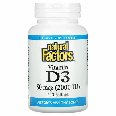 Natural Factors Vitamin D3 50mcg 2000IU 240 softgels