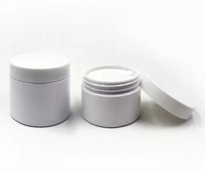 New, 8 oz. White Double Wall Polypropylene Jar with White Inner Lid/White PP - Image 4 of 4
