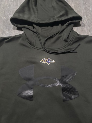 Under Armour Baltimore Ravens Warmup Hoodie Sweatshirt. Mens L. Olive Green. - Picture 2 of 10