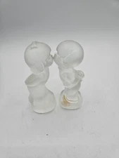 VTG. Fenton Kissing Cousins Figurines Boy and Girl Frosted Glass