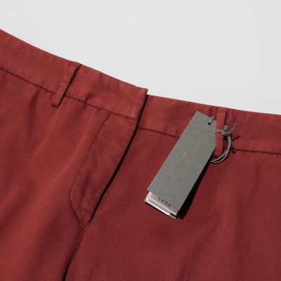 Boglioli NWT Pants Size 40 US 4 in Solid Burnt Red Cotton Blend Made in Italy