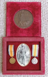 British War & Victory medal & plaque 17th London Regiment born Belgium STOVOLD