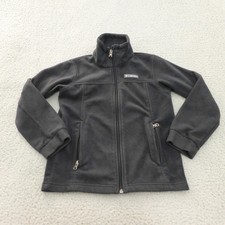 Columbia Fleece Jacket Youth Unisex Small 8 Black Full Zip Mock Neck Outdoor