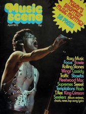 MUSIC SCENE MAGAZINE APR 1973 . ROLLING STONES COVER . SLADE T. REX GARY GLITTER