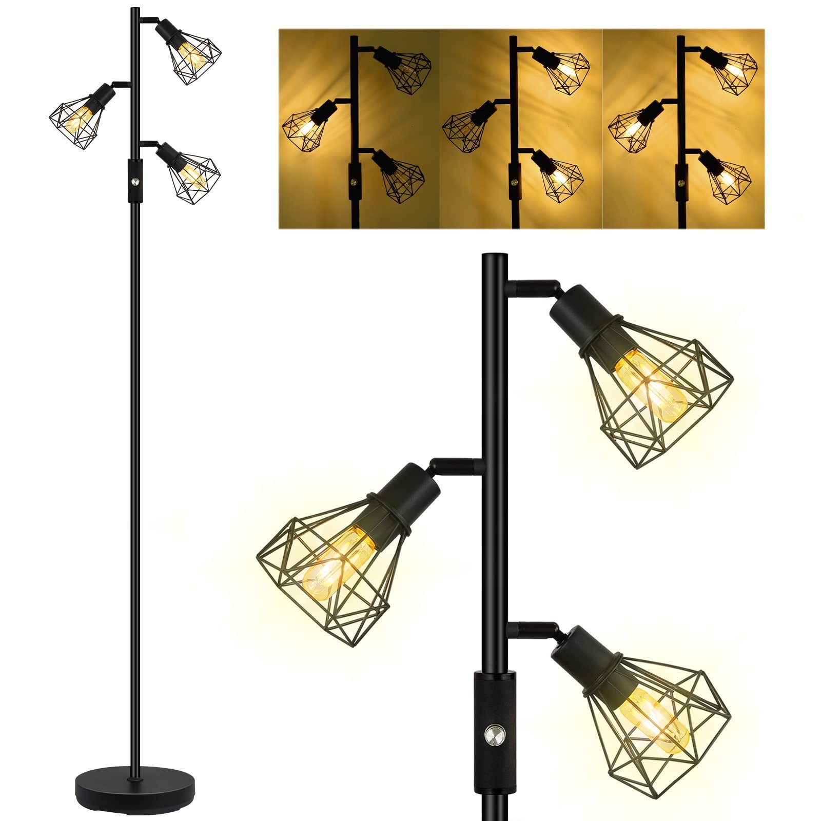 Industrial Tree Floor Lamp for Living Room Bright Modern Lighting-image