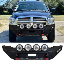 Vijay For 2006-2008 Dodge Ram 1500 Steel Front Bumpers Wwinch Plateround Light