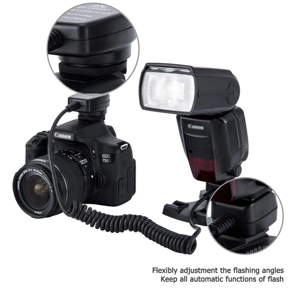 Flash TTL Cord Off-Camera Flash Hot Shoe Cord for Canon R5 R6 RP R T8i T7 T7i... - Image 4 of 4