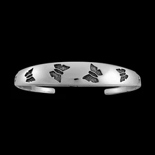 925 Sterling Silver cuff Bracelet, Butterfly Bracelet, Native American...