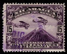 Nicaragua 1931 SG629 15c violett Perf 12 Momotombo gebraucht