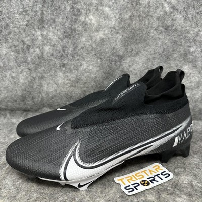 Nike Vapor Edge Elite 360 Flyknit Football Cleats Mens 12.5 Wide Black White