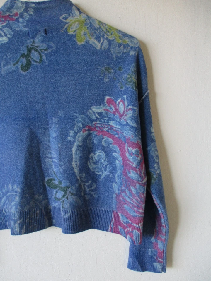 Suéter Pilcro X Anthropologie Azul Paisley Alani Cachemira Cuello Simulado Talla XXS Foto 3 de 4