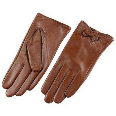 Womens Genuine Nappa Leather Dress Classic Gloves with Bow On Sale #L101PQ