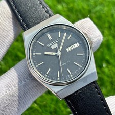 Vintage Seiko 5 Black Dial Automatic Japan Made Men  s Watch Cal-6309