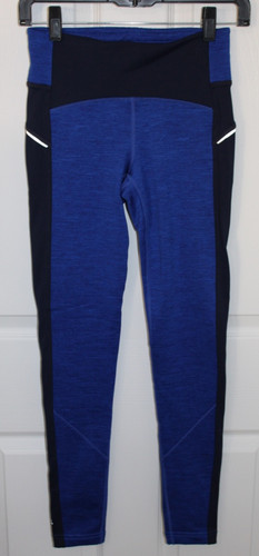 Athleta Relay FLEECE LINED  Tight XS Legging  BLUE Royal Blue XS Reflective Run