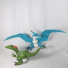 ZURU Dinosaur Figure Lot Robo Alive Dino Action Raptor & Blue Pterodactyl Sounds