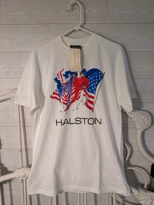 Vintage HALSTON Shirt 90s American Flag NWT NOS USA Olympics L
