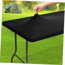 Spandex Elastic Tablecloth for 6 Foot 72" x 30" Rectangular 1 Black