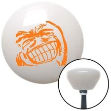 Orange Big Grin Meme White Retro Shift Knob w/ M16x1.5 Insert Shifter Auto Brody