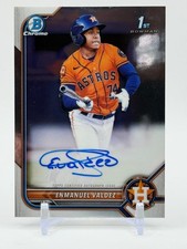 2022 Bowman Chrome ENMANUEL VALDEZ 1st Chrome Auto #CPA-EV Astros