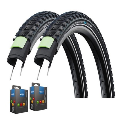 2 x Schwalbe Marathon 365 Reifen + Schlauch Set 2025 Ganzjahresreifen GreenGuard