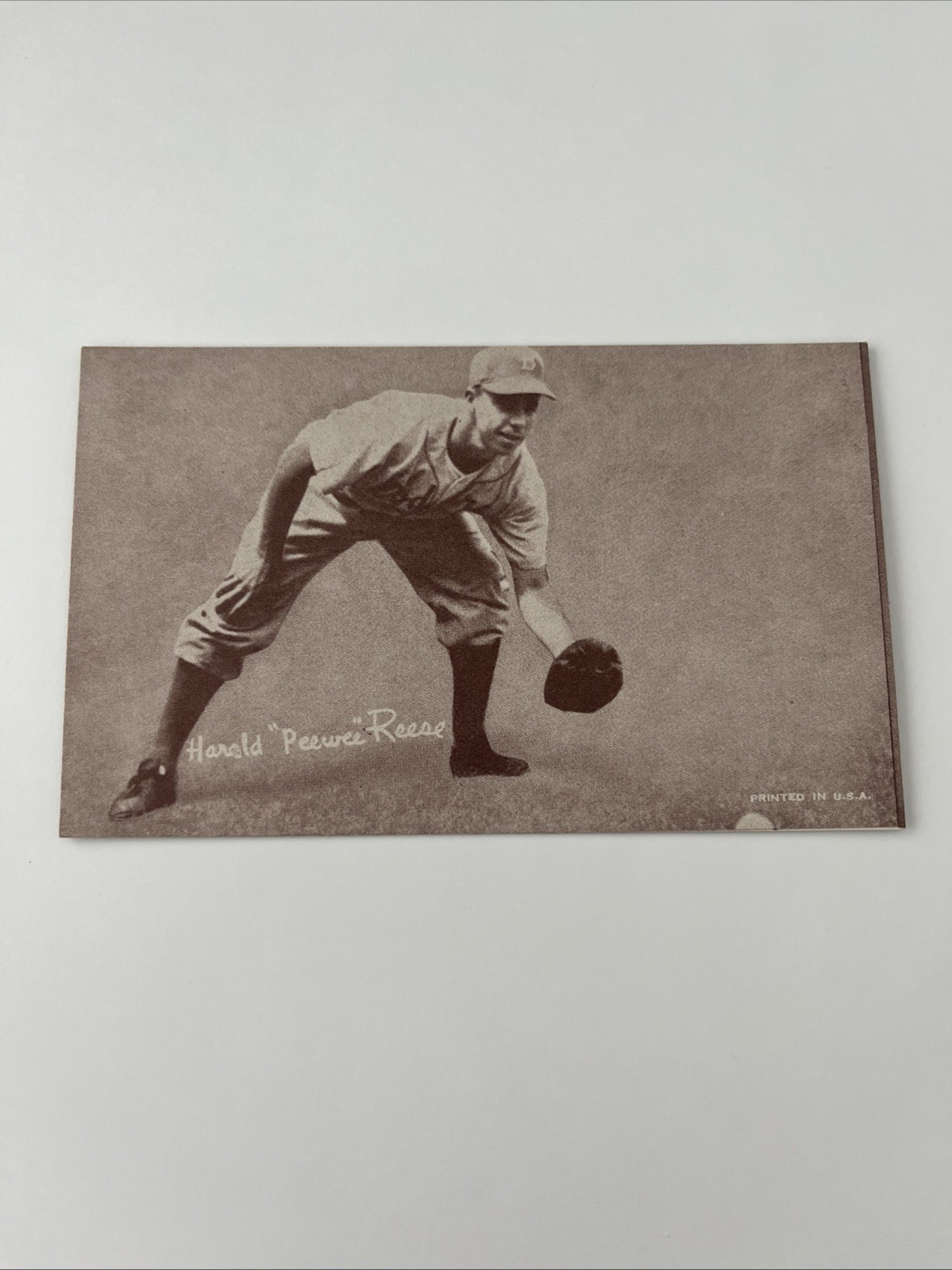 1947-66 Exhibits - Pee Wee Reese Printed in U.S.A.; Ball Partially Visible