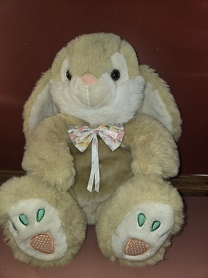 Goffa Bunny Rabbit Plush 16  Carrots Stuffed Animal Easter Brown Big Floppy Ears