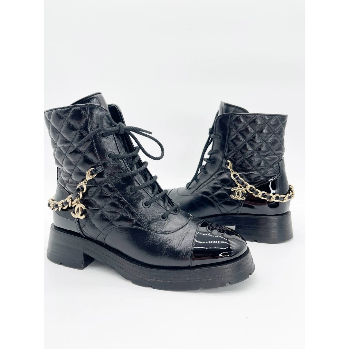 CHANEL Low (1-1.9 in) Heel Height Combat Boots for Women for sale