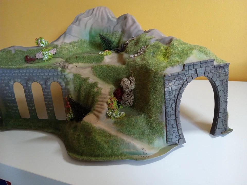 NOCH, échelle HO, maquette préformée, tunnel courbe 2entrées + arcades, diorama - Photo 3/4
